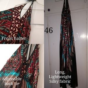 Long flowy halter dress